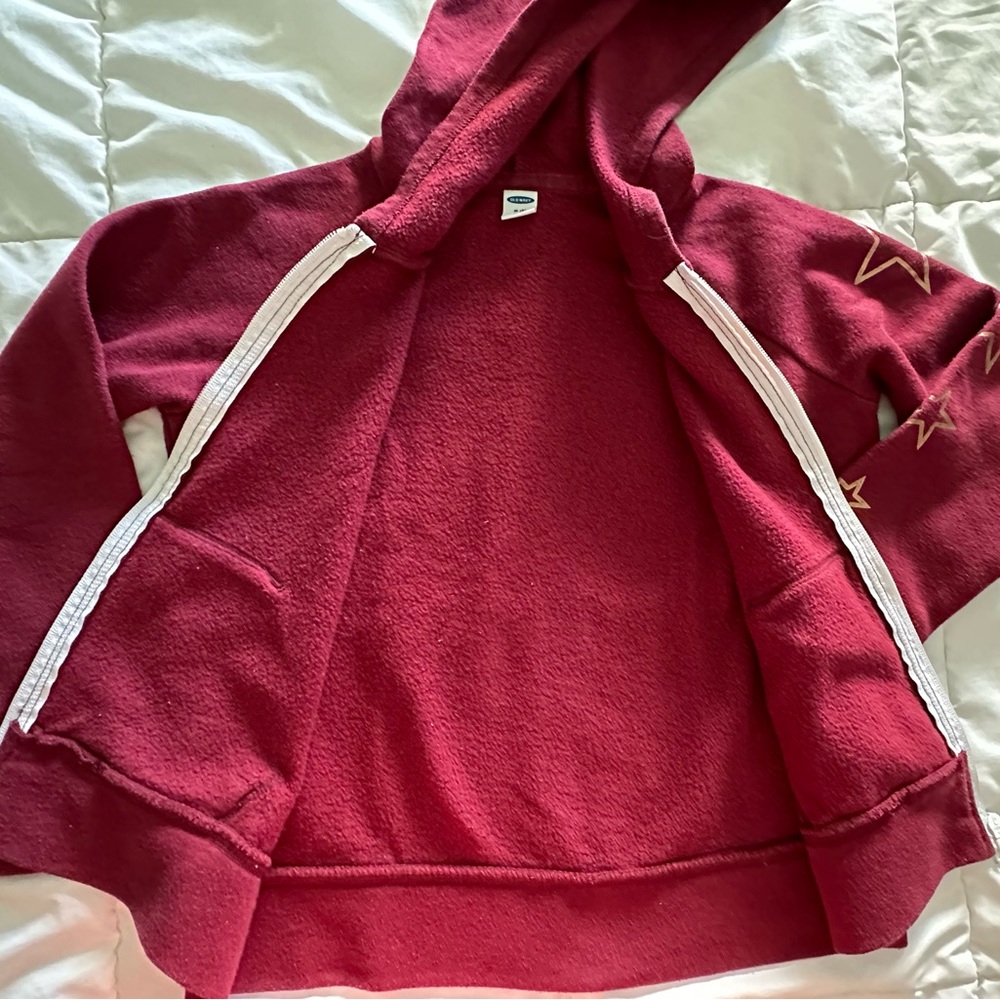 OLD NAVY- Girls Hooded Maroon Med weight Jacket Size M (8)